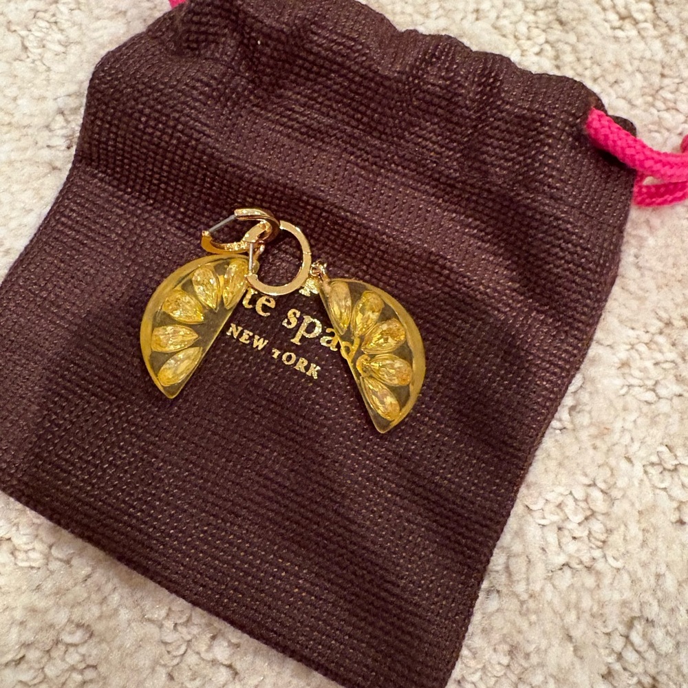 NWOT New Kate Spade Lemon Novelty Earrings